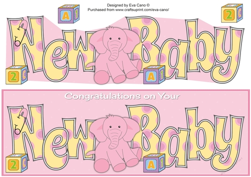 Cute Elephant NEW BABY large dl