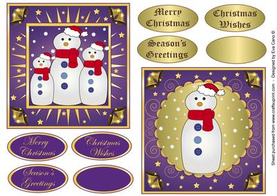Snowmen Toppers Blue