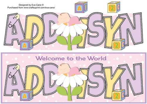 Baby Girl on Flower ADDISYN large dl