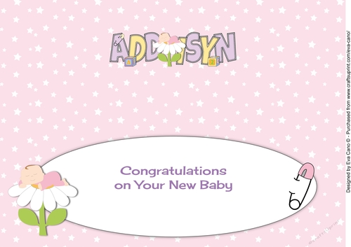 Baby Girl on Flower ADDISYN large dl insert