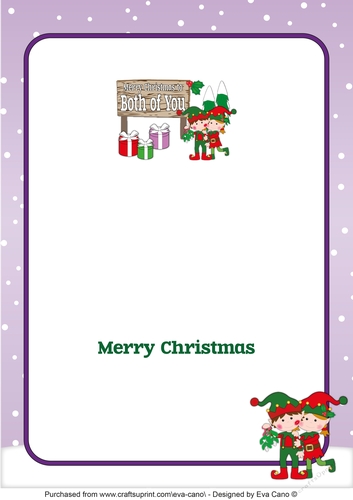 Christmas Elves with Mistletoe and sign BOTH OF YOU insert