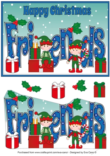Christmas Elves with presents FRIENDS