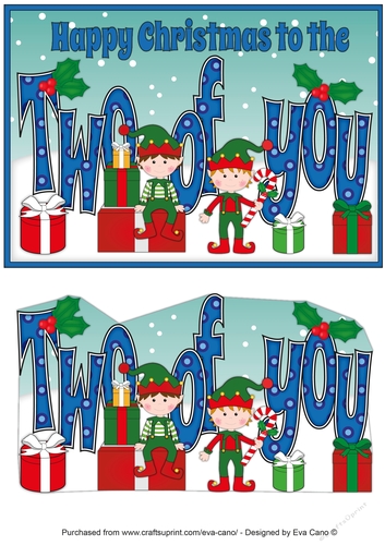 Christmas Elves with presents TWO OF YOU