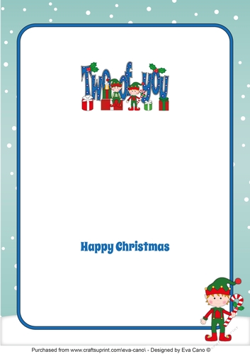 Christmas Elves with presents TWO OF YOU insert