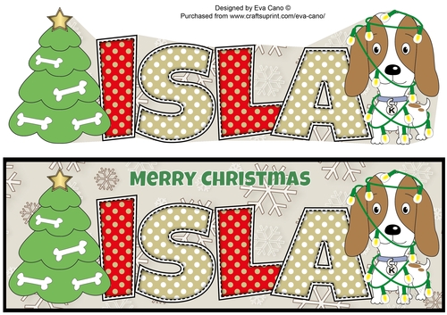 Kosmo the Dog Christmas ISLA large dl