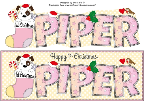 Patch 1st Xmas PIPER large dl