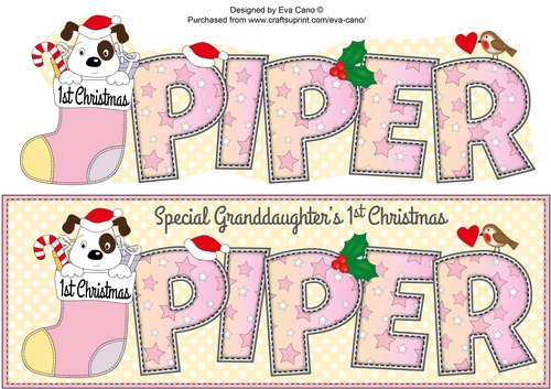 Patch 1st Xmas PIPER Granddaughter large dl