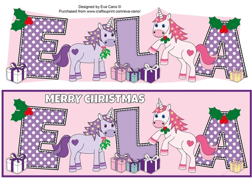 Christmas Unicorns ELA large dl