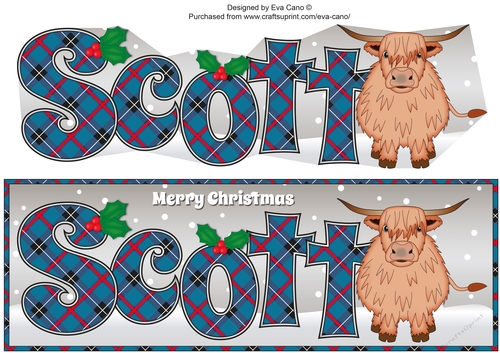 Christmas Highland Cow SCOTT large dl