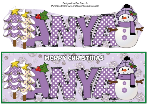 Cute Snowman ANYA large dl