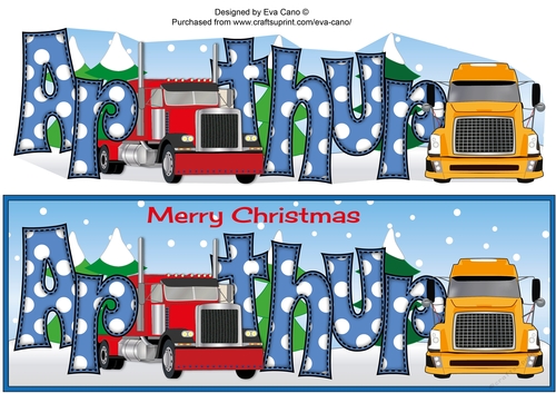 Christmas Trucks ARTHUR large dl