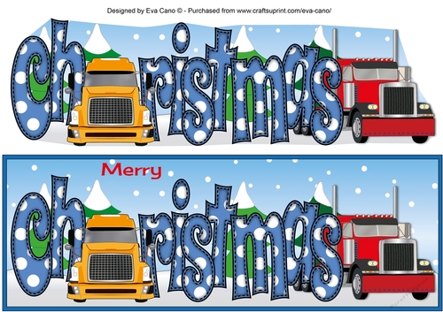 Christmas Trucks CHRISTMAS large dl 