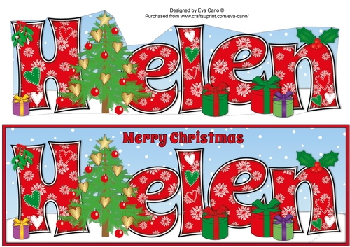 Christmas Tree, Hearts & Presents HELEN large dl