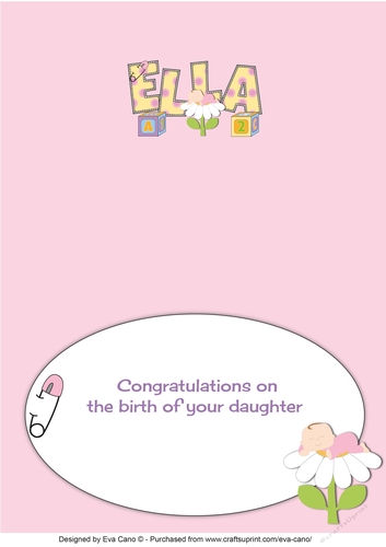 Baby Girl on Flower ELLA A5 insert