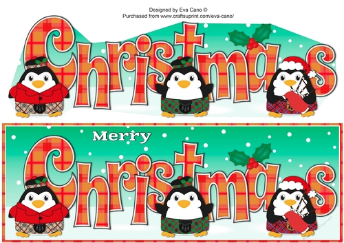 Scottish Christmas Fat Penguins CHRISTMAS large dl 2