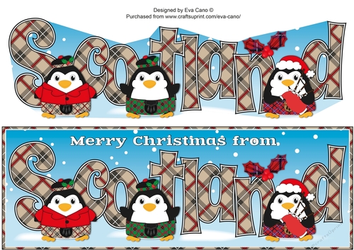 Scottish Christmas Fat Penguins SCOTLAND large dl 2