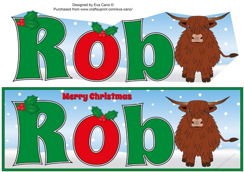 Christmas Highland Cow ROB large dl