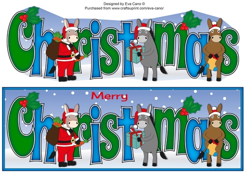 Christmas Donkey Santa CHRISTMAS large dl