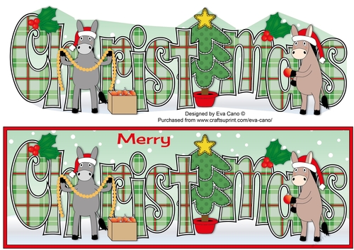Christmas Donkeys decorating tree CHRISTMAS large dl 2