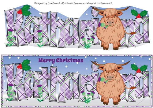 Christmas Highland Cow with thistle KATHARINA large dl