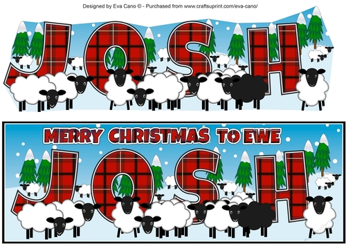 CHRISTMAS Sheep JOSH large dl
