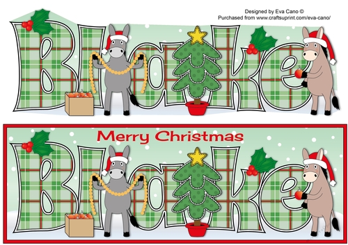 Christmas Donkeys decorating tree BLAKE large dl