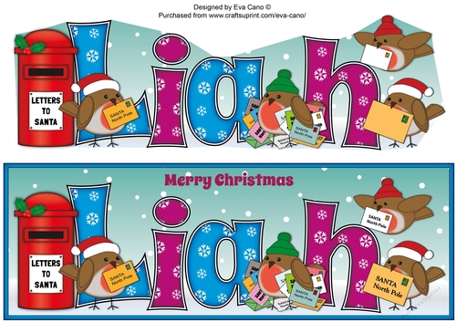Christmas Robins with letters to Santa LIAH large dl