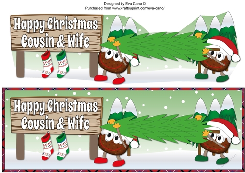 Crazy Christmas Puddings taking the Christmas tree home COUSIN & WIFE large dl