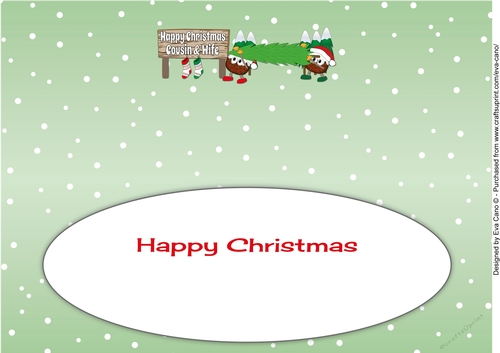 Crazy Christmas Puddings taking the Christmas tree home COUSIN & WIFE large dl insert