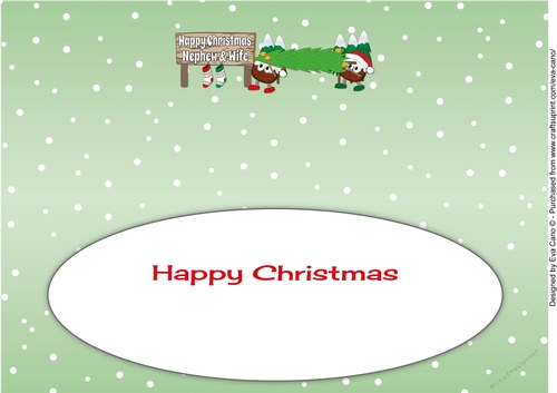 Crazy Christmas Puddings taking the Christmas tree home NEPHEW & WIFE large dl insert