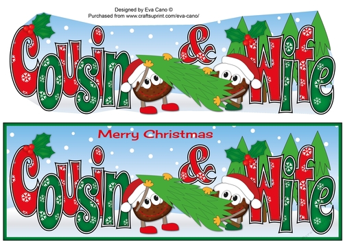 Crazy Christmas Puddings choosing the Christmas tree COUSIN & WIFE large dl