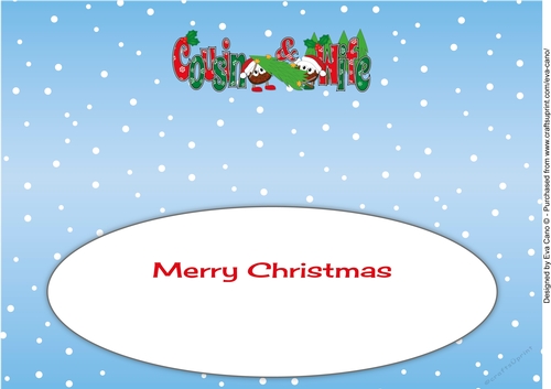Crazy Christmas Puddings choosing the Christmas tree COUSIN & WIFE large dl insert