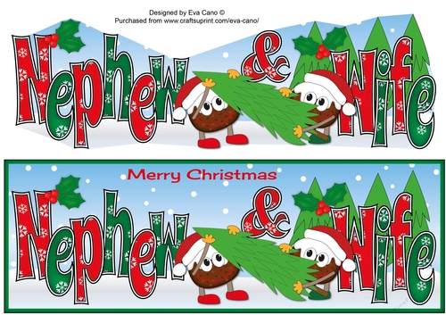 Crazy Christmas Puddings choosing the Christmas tree NEPHEW & WIFE large dl