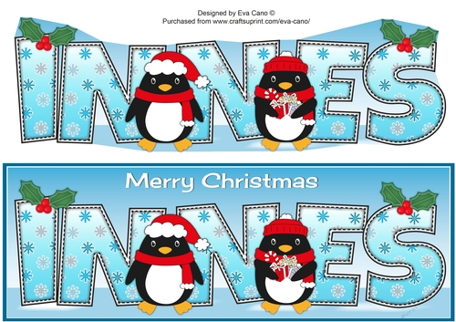 Christmas Penguins INNES large dl