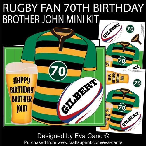 Rugby Fan Northampton Brother John 70th mini kit