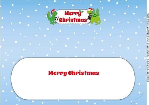 Football Christmas Dinosaurs MERRY CHRISTMAS large dl insert