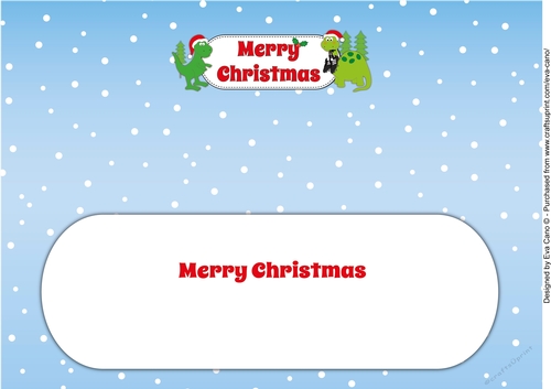 Football Christmas Dinosaurs MERRY CHRISTMAS large dl 2 insert