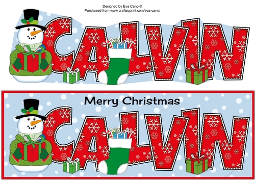 Snowman in jacket CALVIN large dl