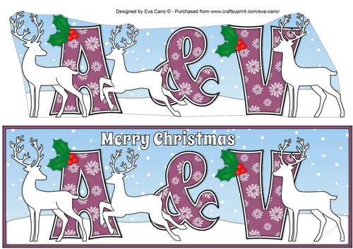 Christmas Reindeers A & V large dl