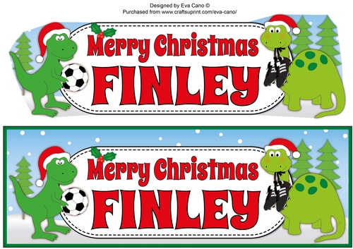 Football Christmas Dinosaurs MERRY CHRISTMAS FINLEY large dl