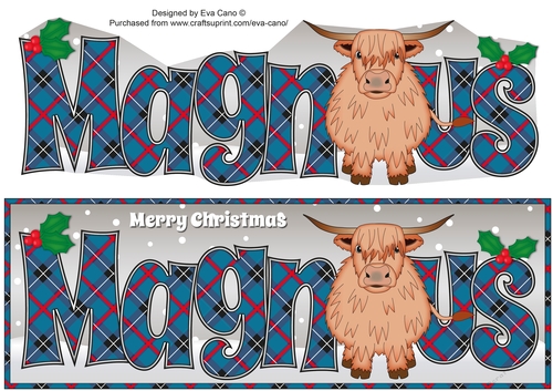 Christmas Highland Cow MAGNUS large dl