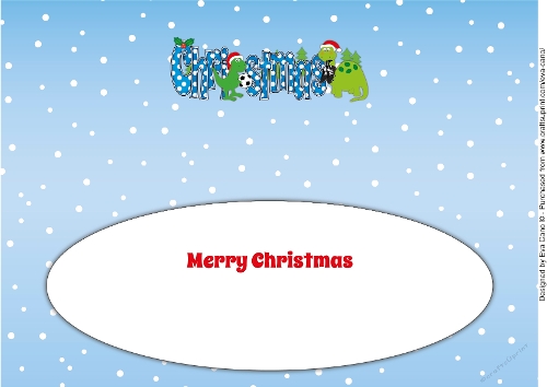 Football Christmas Dinosaurs CHRISTMAS large dl insert