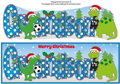 Football Christmas Dinosaurs GRANDSON large dl
