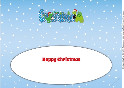 Football Christmas Dinosaurs GRANDSON large dl insert