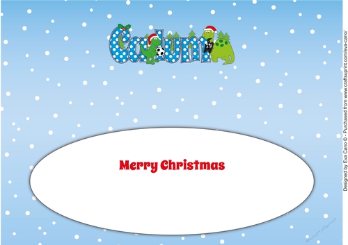 Football Christmas Dinosaurs CALUM large dl insert