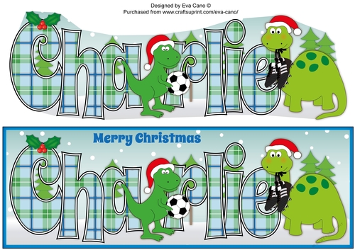 Football Christmas Dinosaurs CHARLIE large dl