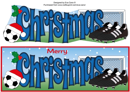 Xmas Football Boots & Football CHRISTMAS in blue large dl