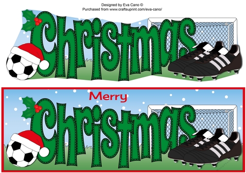 Xmas Football Boots & Football CHRISTMAS in green large dl