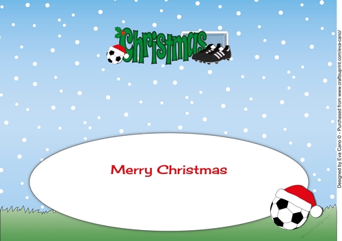 Xmas Football Boots & Football CHRISTMAS in green large dl insert