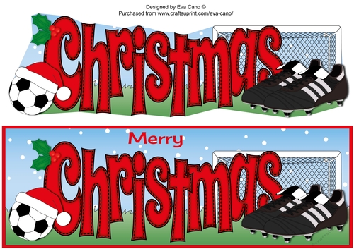 Xmas Football Boots & Football CHRISTMAS in red large dl